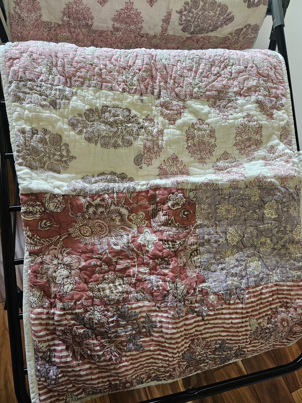 The Company Store Floral Patchwork Pillow Sham Set/2 in Pinks, White, Lavender